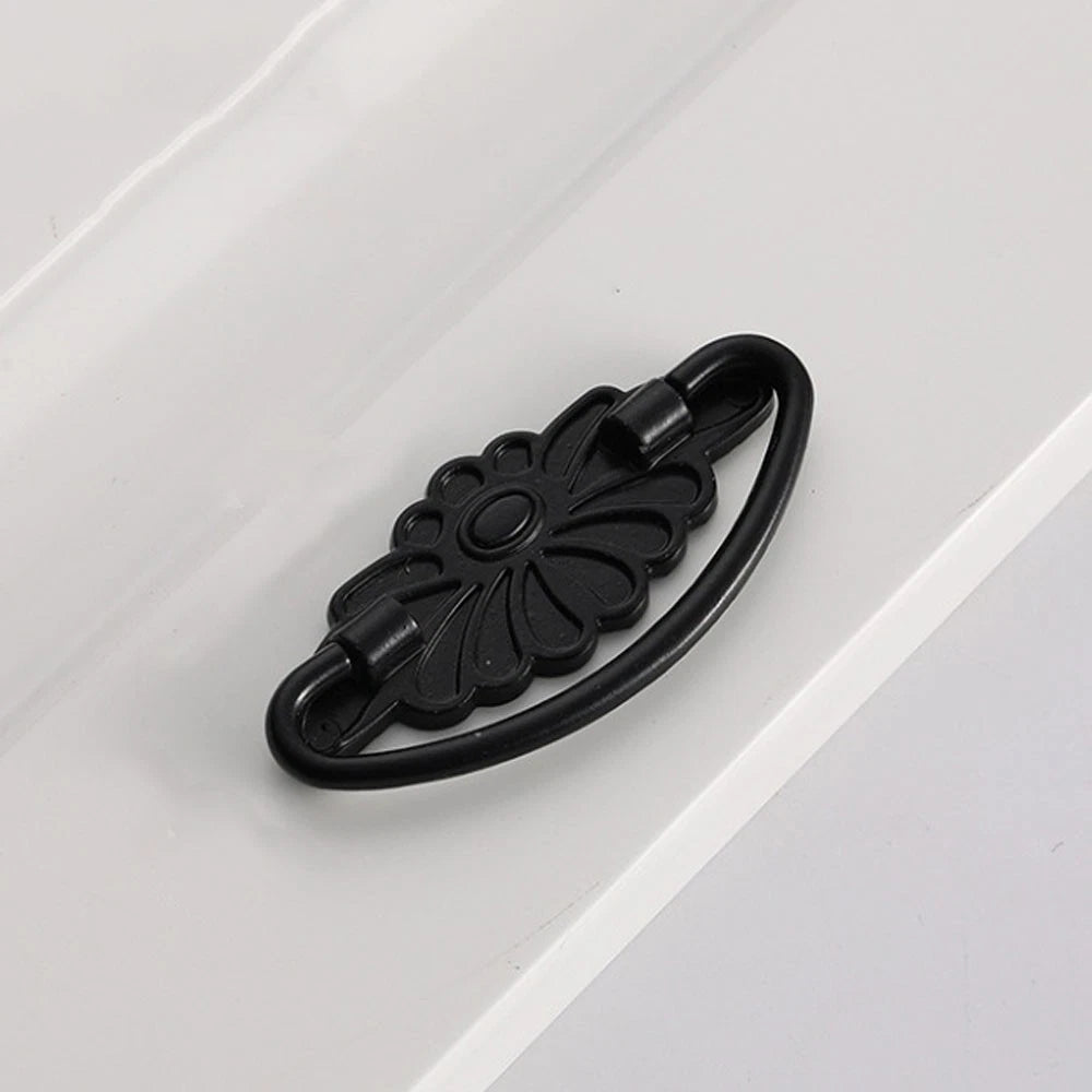 10X Black Vintage Door Pull Handle Knob Zinc Alloy for Cabinets