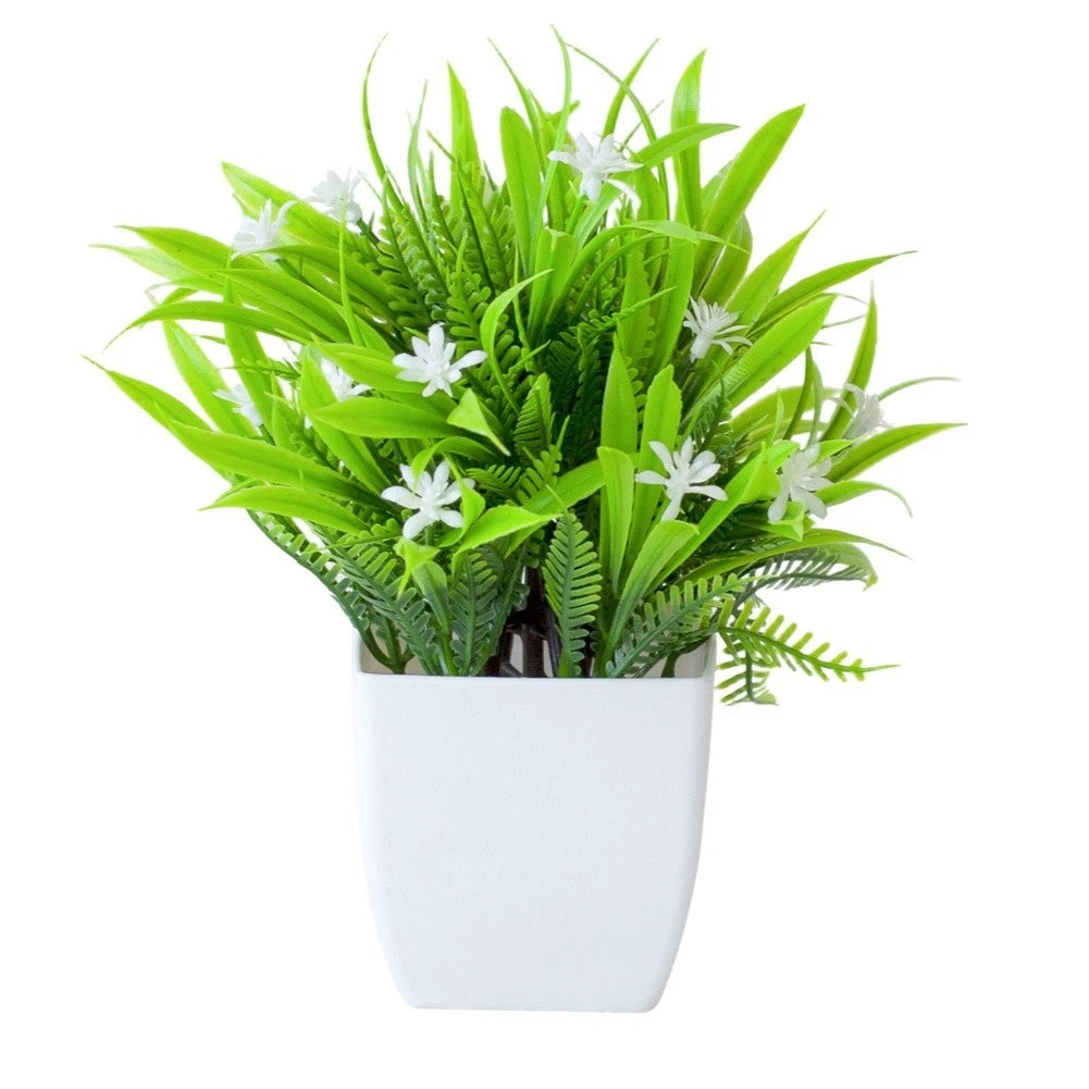 Set of 4 Artificial Potted Plants for Bathroom or Balcony