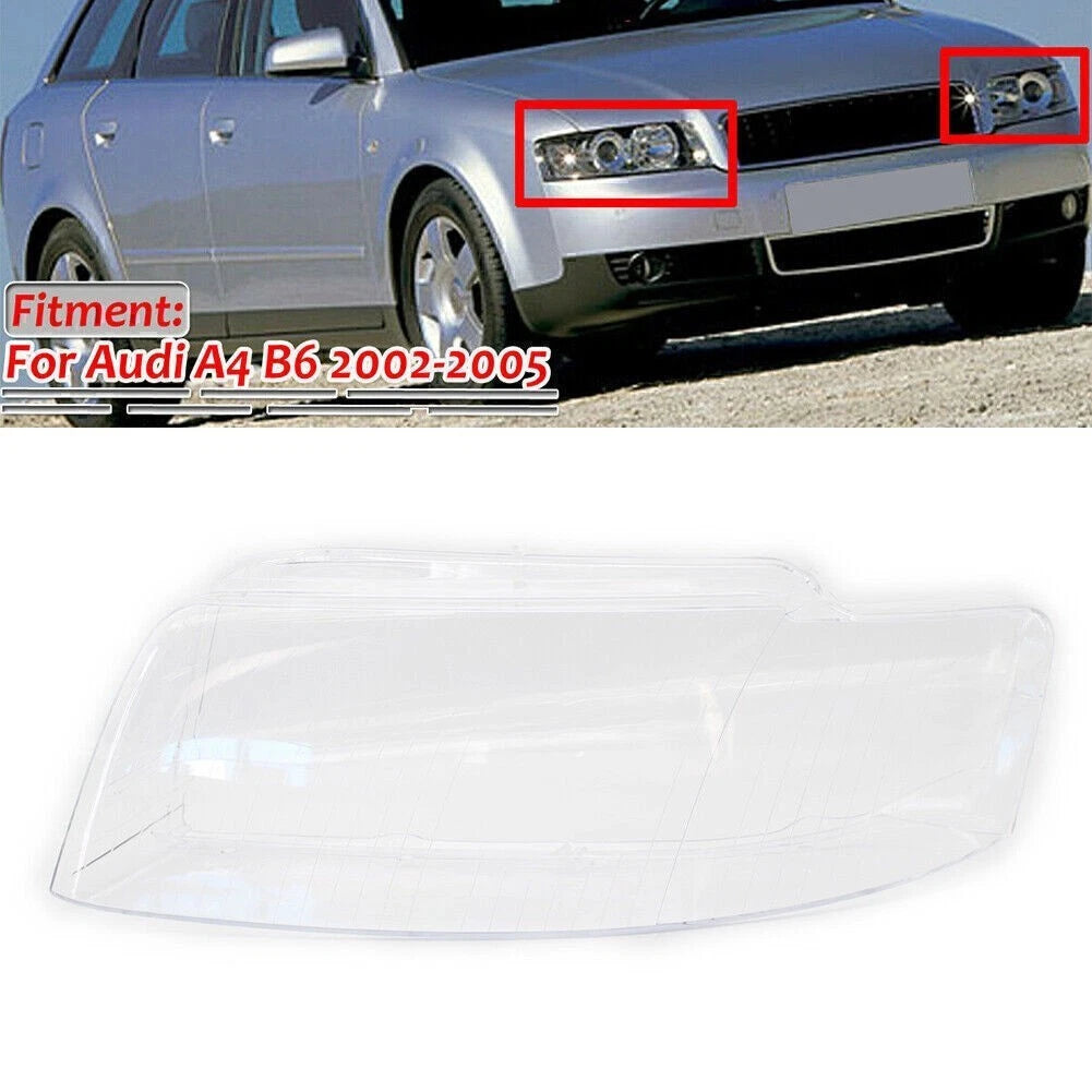 Headlight Lens Cover for Audi A4 B6 (2002–2005) 03 04 Left Side
