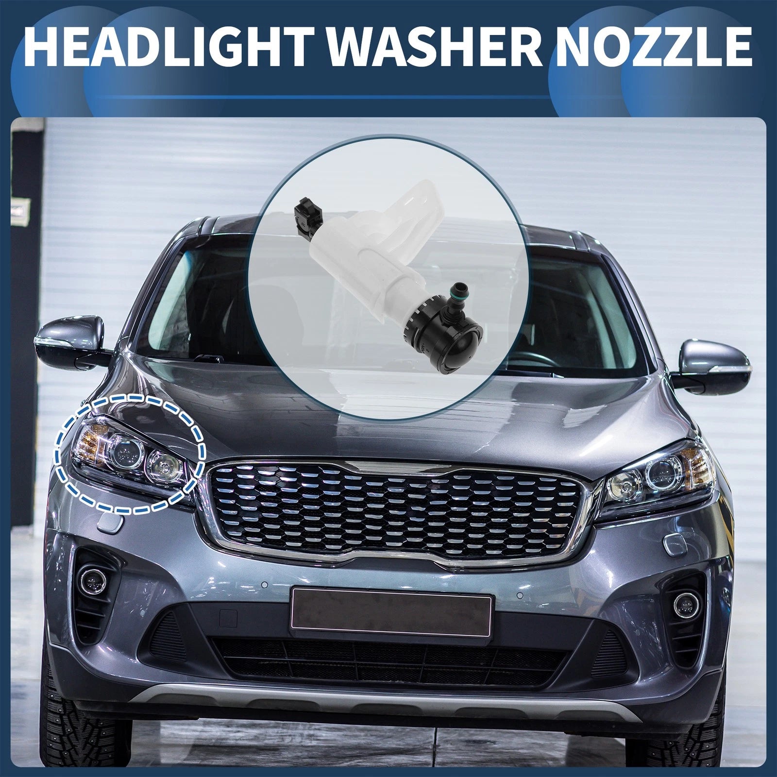 Front Passenger Side Headlight Washer Nozzle Replacement for Hyundai Sonata (2011–2014)