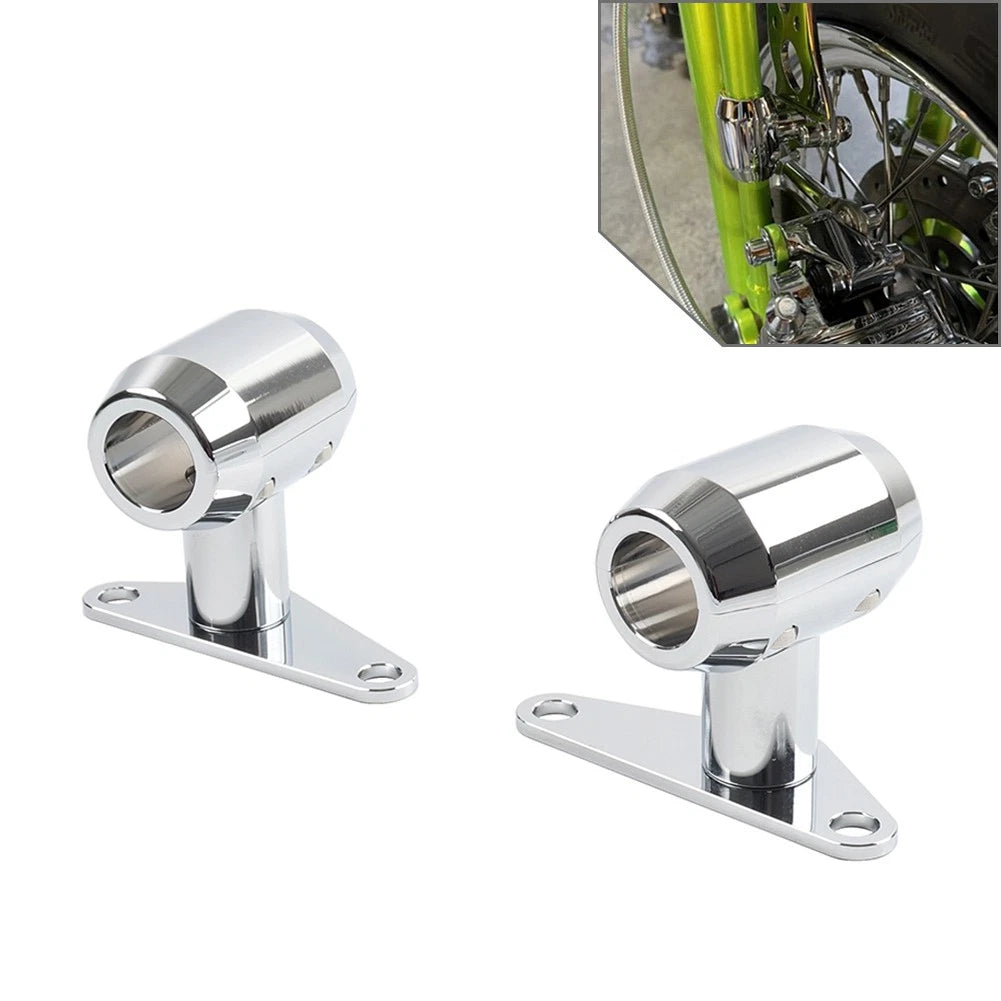 Chrome Mudguard Mount for Harley Choppers (0-6" Springer Front End)