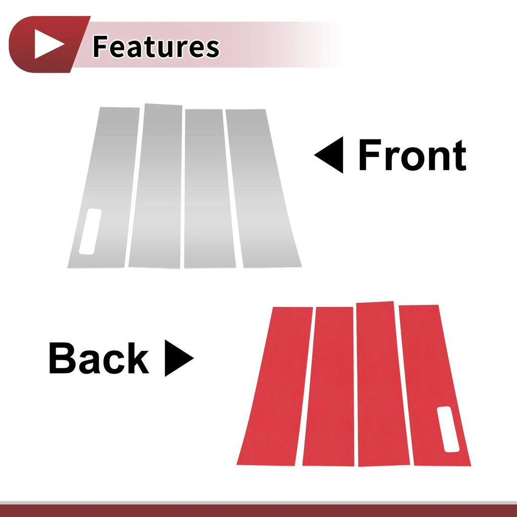 Door Pillar Window Trim Front Left Right for Ford F150 (2015–2020)