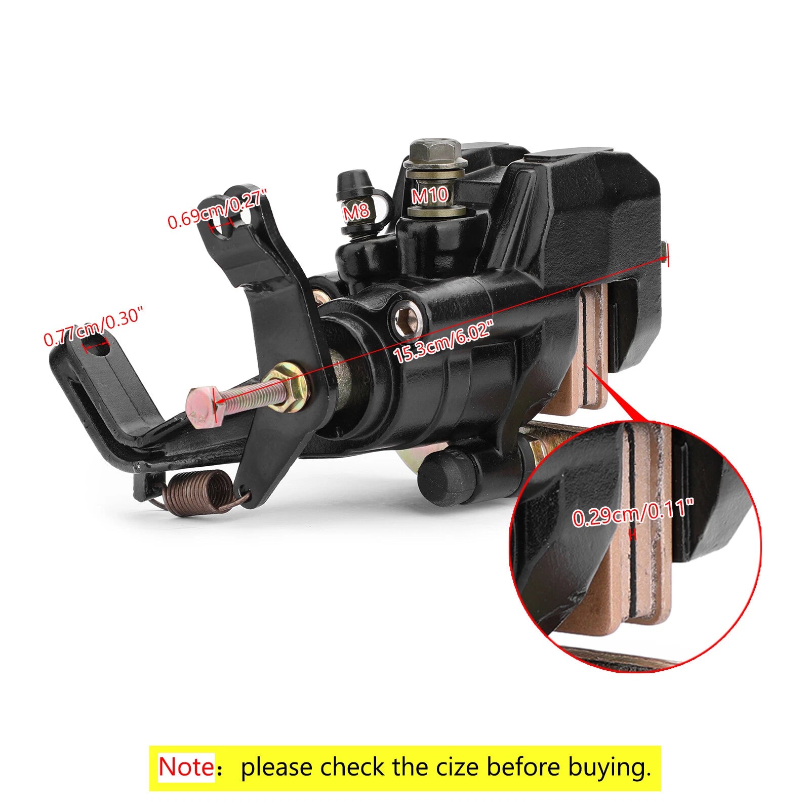 Rear Brake Caliper Assembly 5LP-2580W-00 for Yamaha Blaster YFS200 (1988–2006)