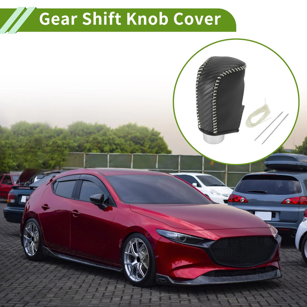 Gear Shift Knob Cover Replacement for Mazda 3 (2014–2018) Carbon Fiber Beige