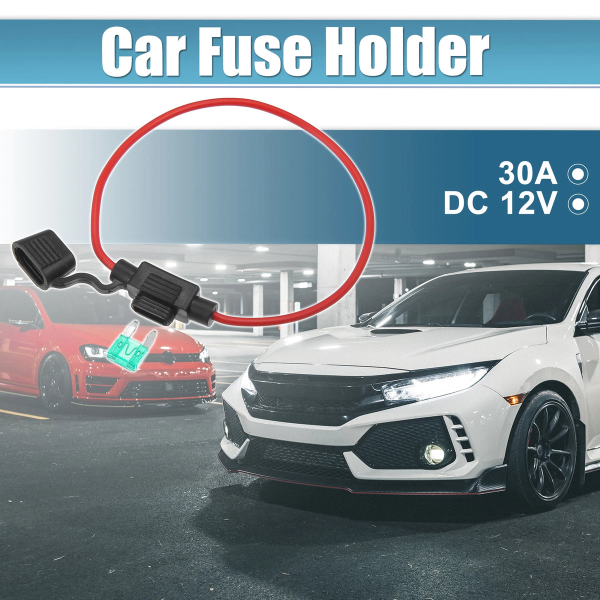 Set of 3 Inline Mini Fuse Holders for DC 12V Car ATC Blade Style (30A)