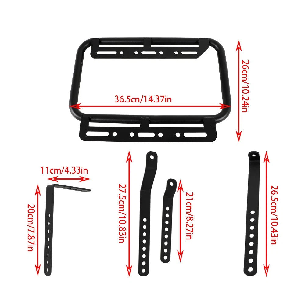 36L Silver Hard Saddlebag Box Trunk for Motorcycle (with Support Racks)