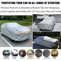Silver Car Cover for Sedan (All Weather, Reflective Strips)
