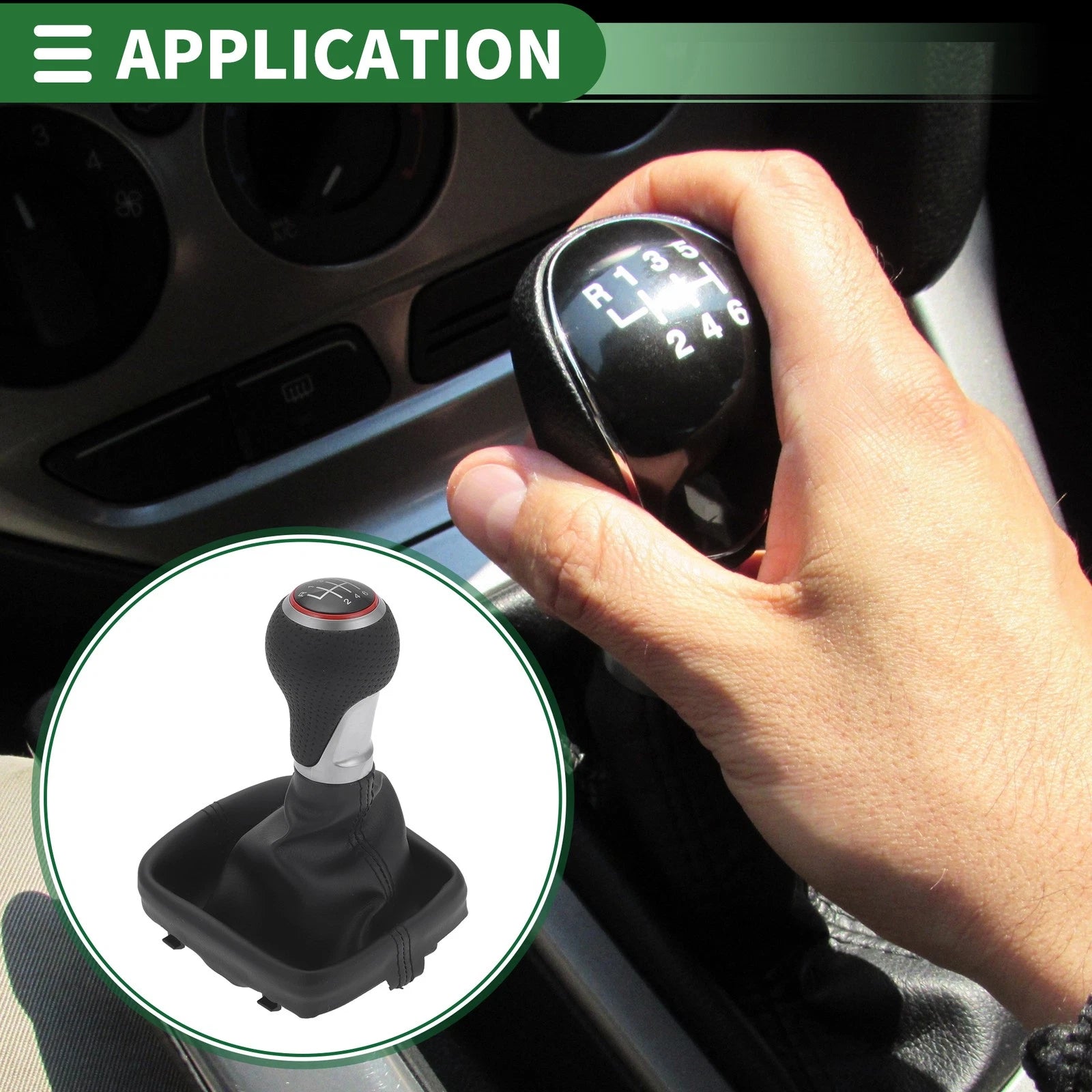 6 Speed Gear Shift Knob Cover Replacement for Audi A3 (2004–2013)