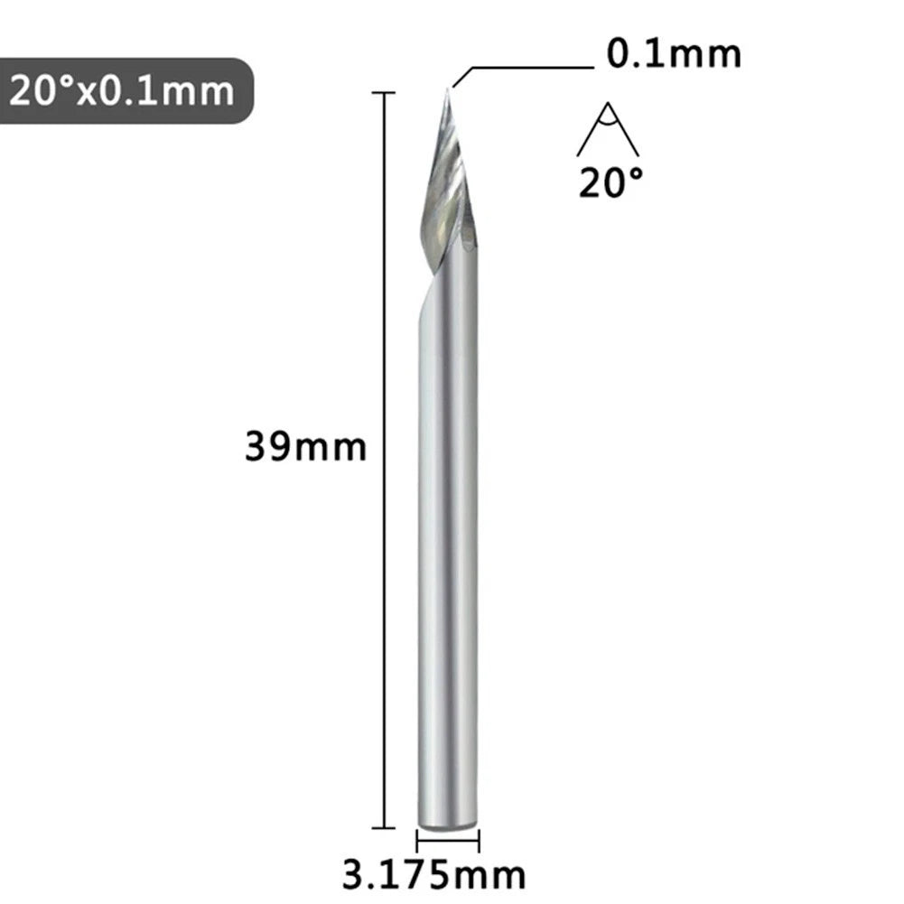 Carbide End Milling Cutter 3175mm Shank 20 60 Degree Tip