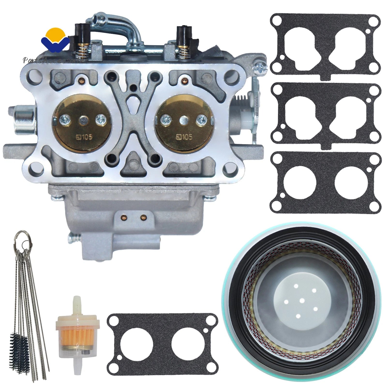Carburetor and Air Filter for Kawasaki FD750D (1999–2005) 15003-2795 15004-1047 15003-2781
