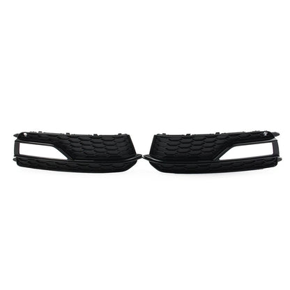 2X Front Bumper Honeycomb Fog Light Grille Cover for Audi A5 S5 (2013–2017)