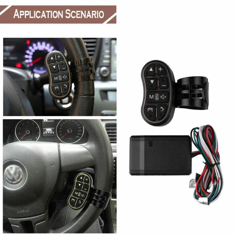 Wireless Steering Wheel Button Key Remote Control for Car Stereo (2010–2023)