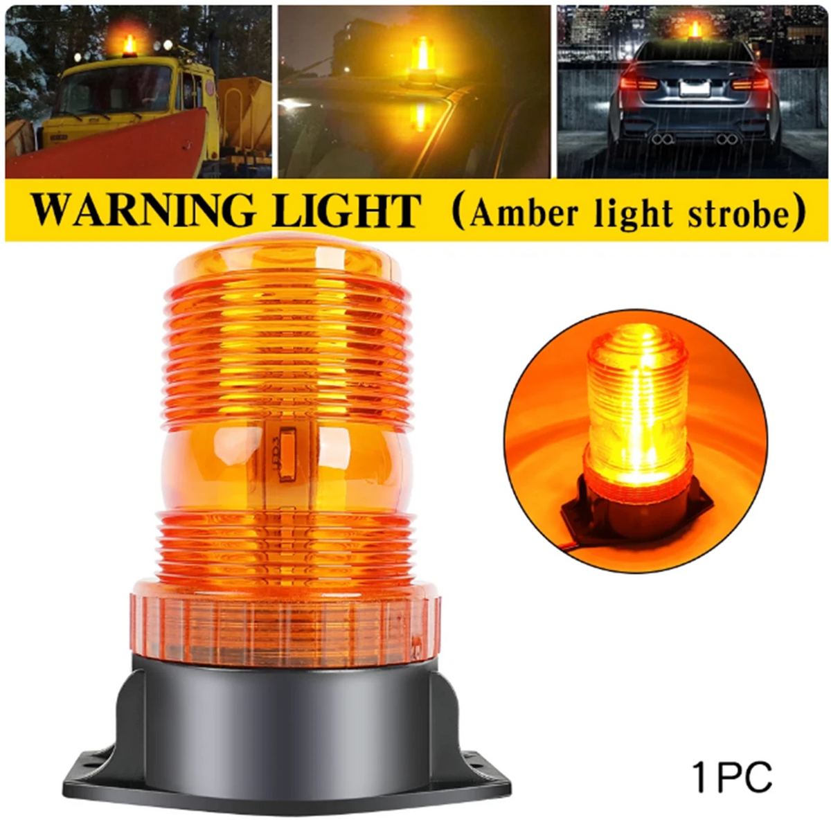30 LED Strobe Light for Car Emergency Warning (12V–24V)