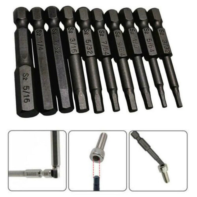 10-Piece Screwdriver Bit Set for Automotive Use