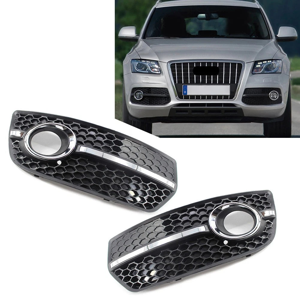 Set of 2 Front Bumper Grill Fog Light Lamp Covers Trim for Audi Q5 (2009–2011)