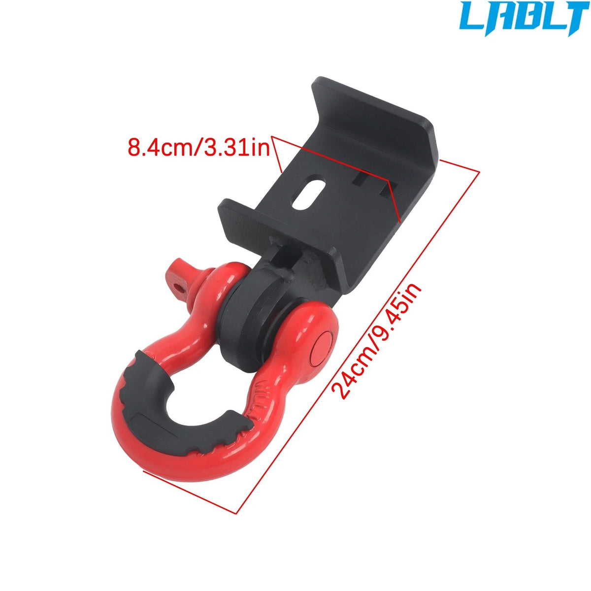 Pair Steel Front Tow Hook Brackets D-Ring Shackles for Toyota Tacoma (2009–2023)