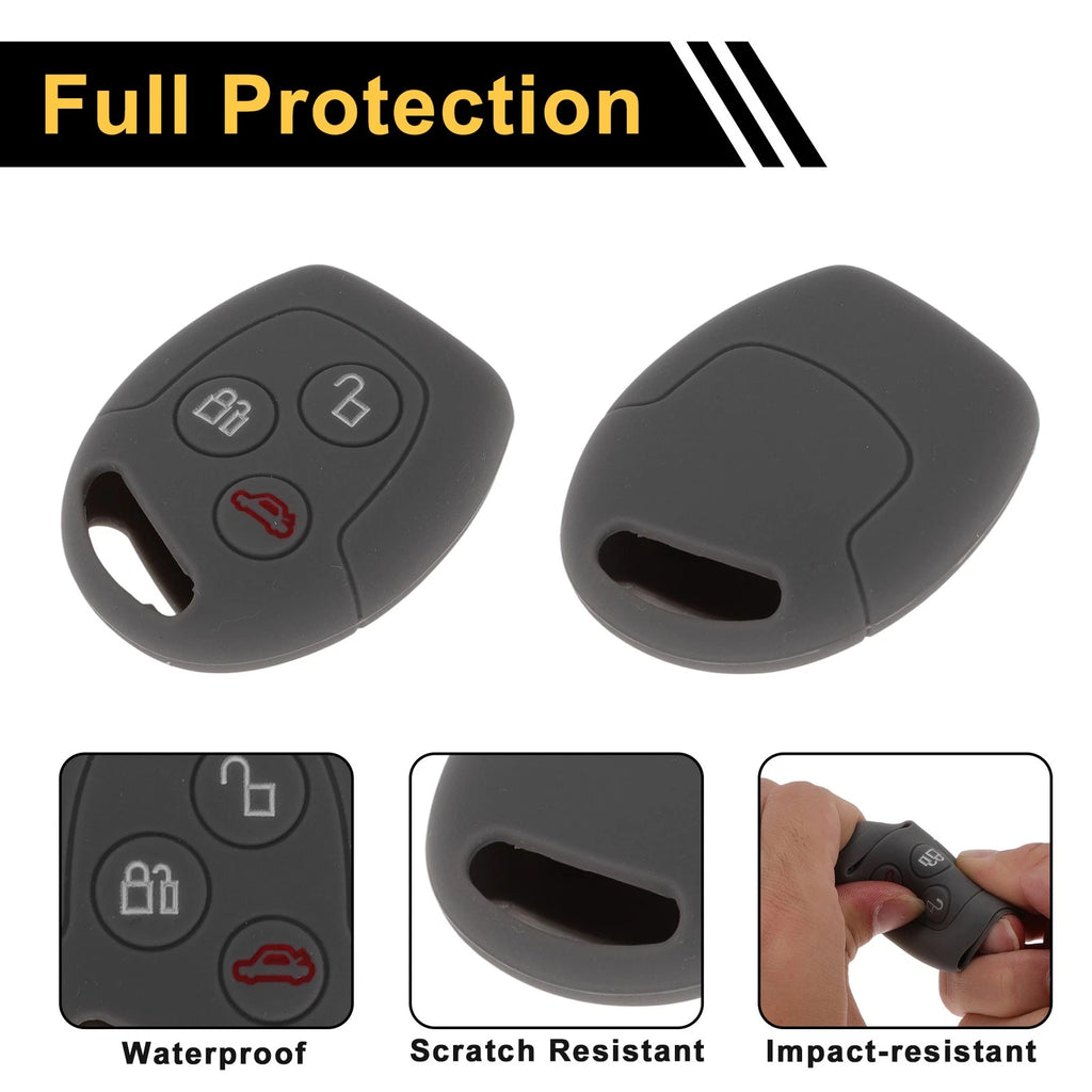 Gray Car Key Case for Ford Courier (2016–2023) - 3 Buttons