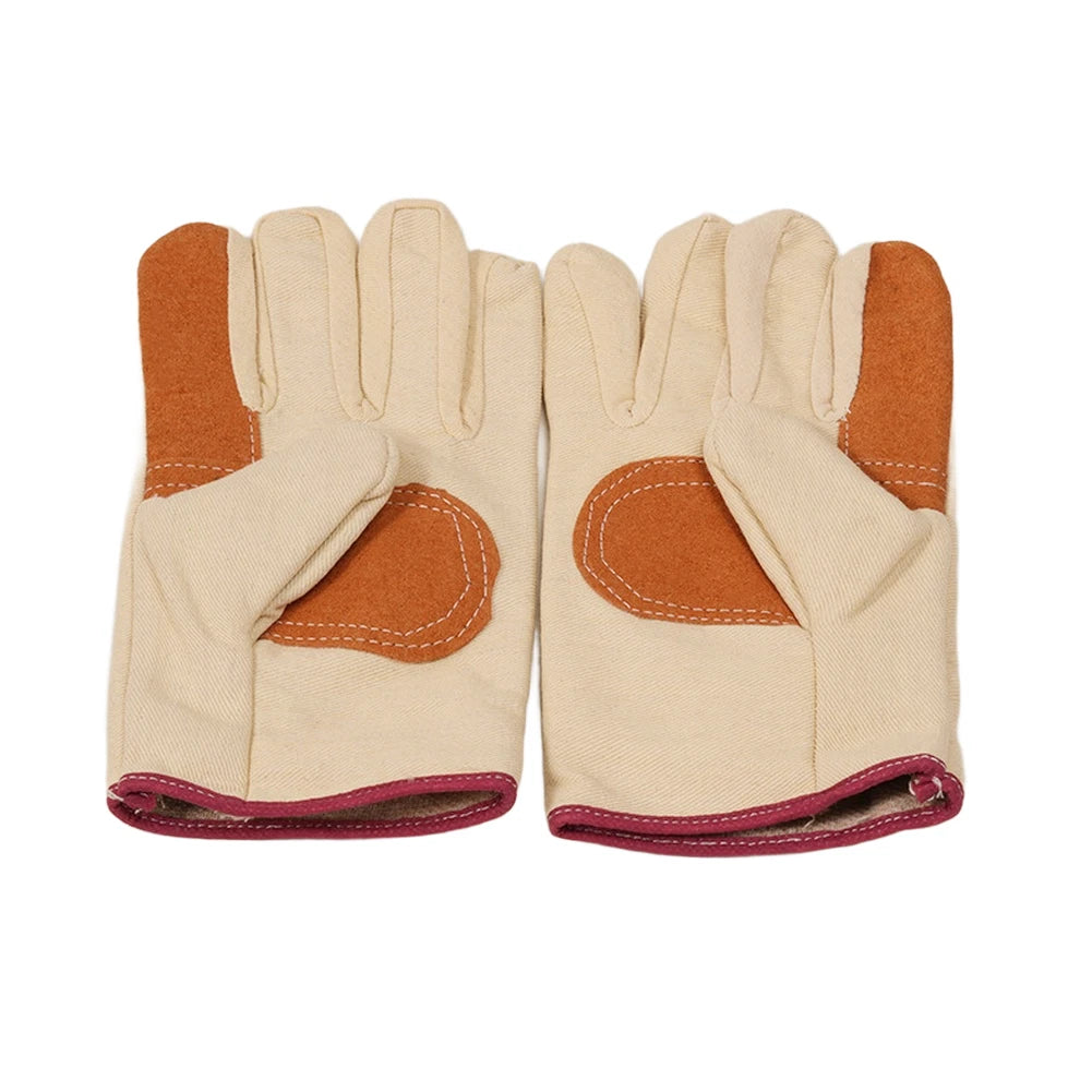 Double Layer Palm Canvas Work Gloves for Welding (High Temp)