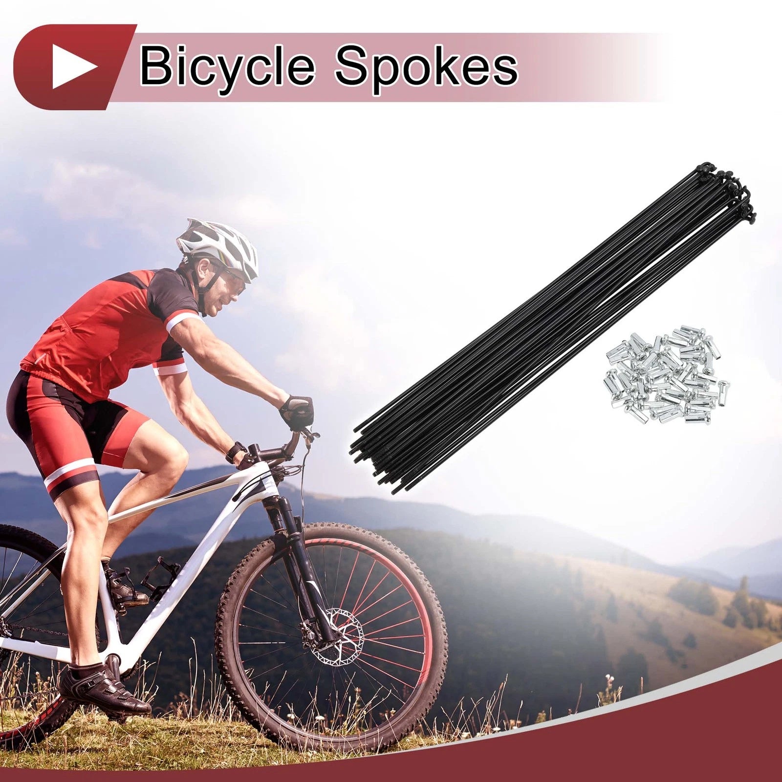 Bicycle Spoke Set Carbon Steel 232mm for 14G Wheel (2000–2000)