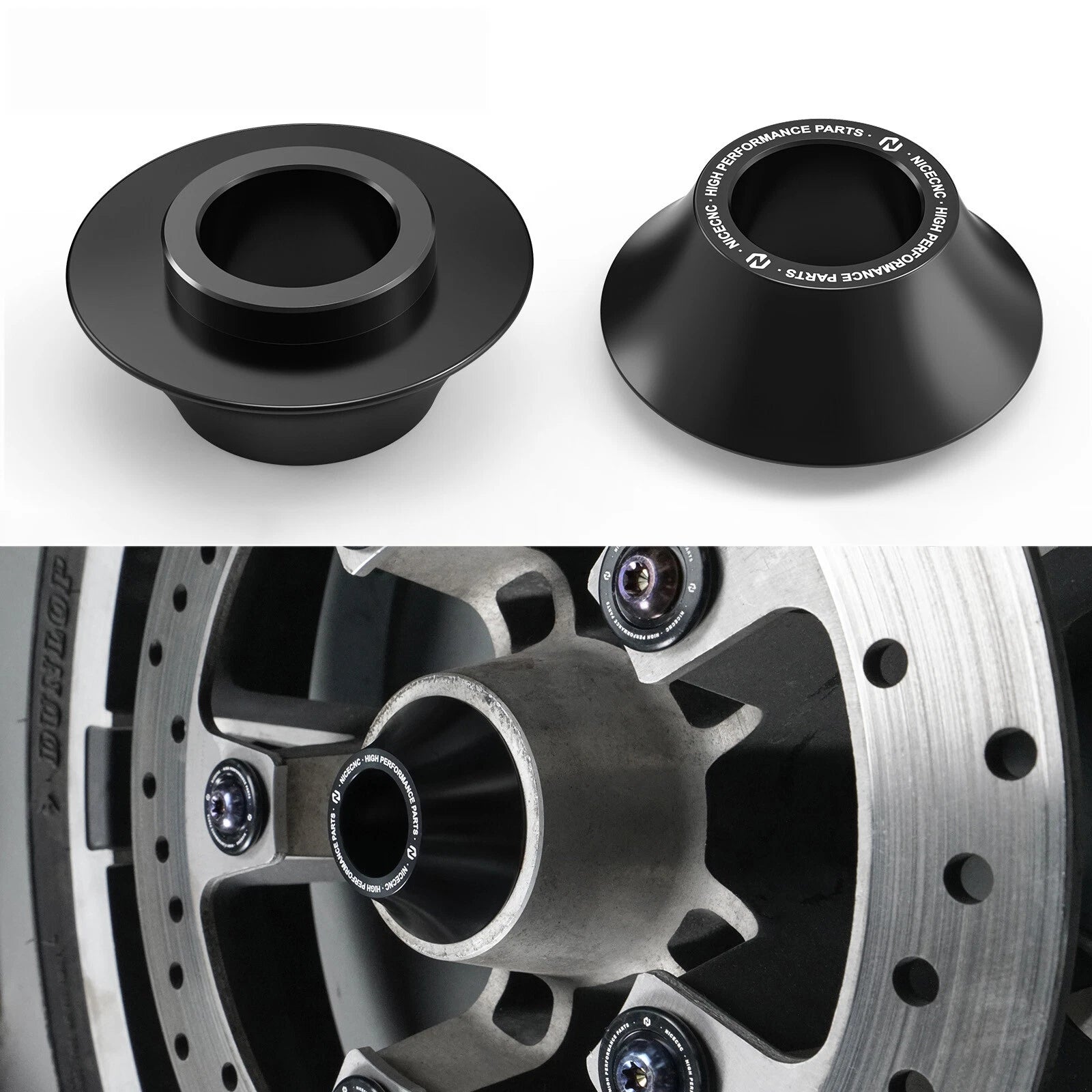 Tapered Axle Front Wheel Spacers for Harley Electra Glide FLHTC FLHTCU (2008–2013)