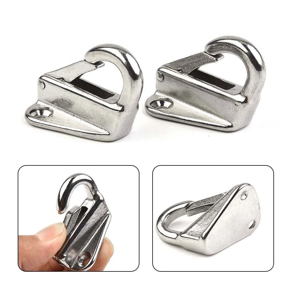 2 Pack Stainless Steel Spring Snap Fending Hook for Boat