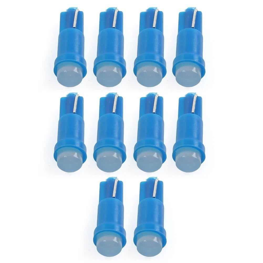 10x T5 LED Blue Light Indicator Bulbs for Car Dashboard Gauge