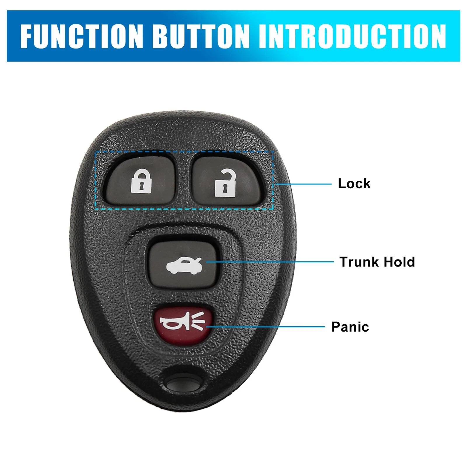 Car Key Fob Remote Case Shell Replacement for Chevrolet Malibu (2004–2012)