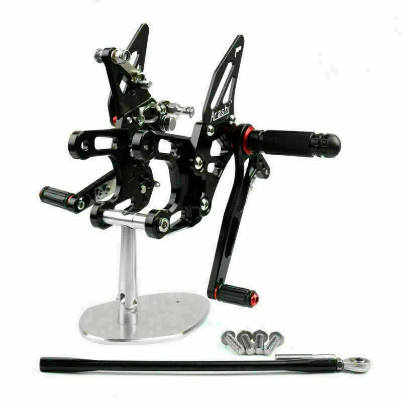 Rearsets Footpegs Pedals for Kawasaki ZX-10R Ninja (2008–2010) Black T9