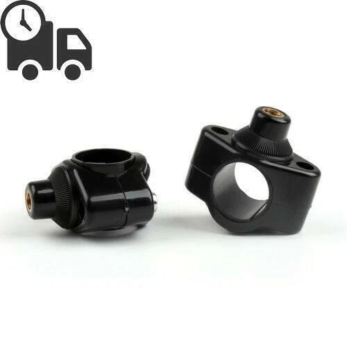 Set of 2 Windshield Mounting Hardware Handlebar Clamps for Motorcycle (1" 25mm & 1 1/8" 28mm)