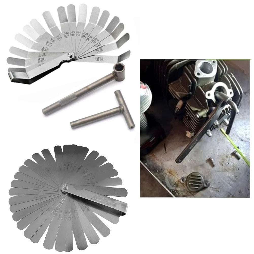 Set of 4 Motorcycle Valve Adjustment Tools & Feeler Gauge