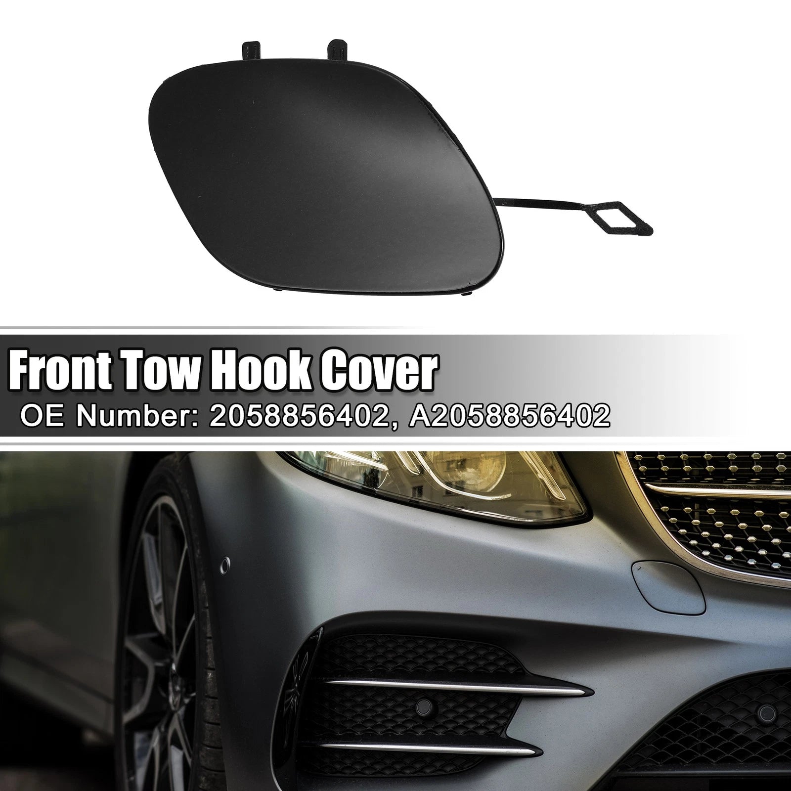 Front Tow Hook Eye Hole Cover Replacement for Mercedes-Benz C-Class W205 (2015–2021)