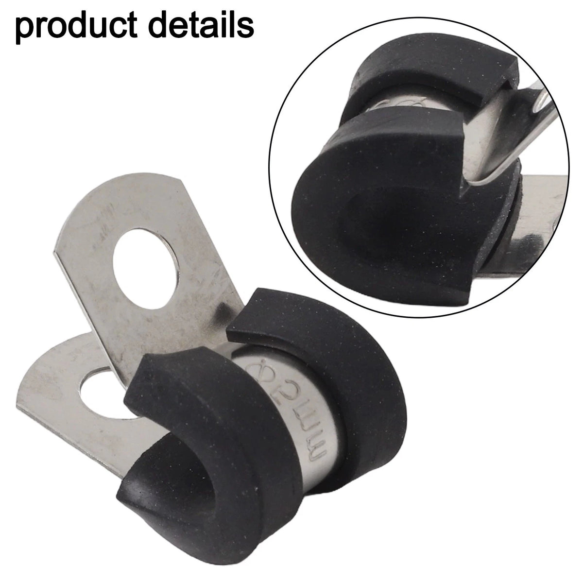 Set of 4 Galvanized Iron P Clips for Hose Pipe Cable Mounting