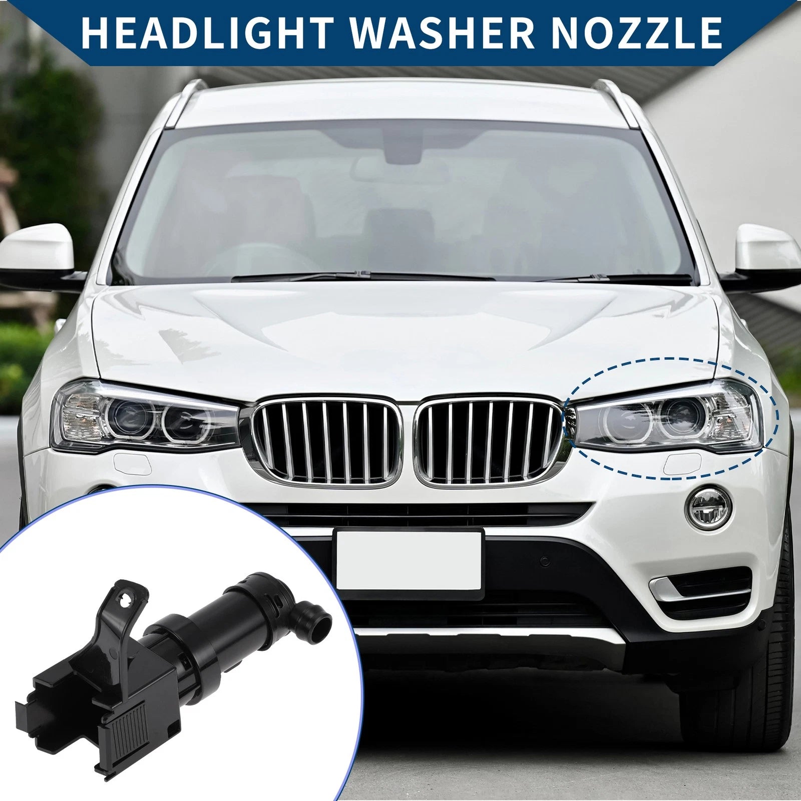 Front Driver Side Headlight Washer Nozzle Replacement for Lexus LS430 (2004–2006)