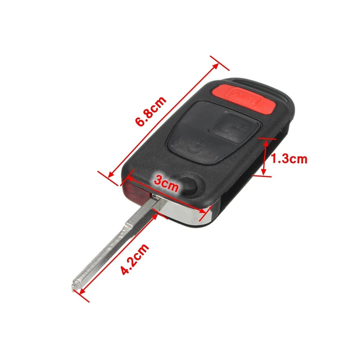 2X Key Remote FOB Case 3 Button for Chrysler Crossfire (2004–2008)