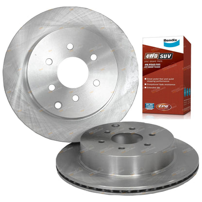 2 Rear Disc Brake Rotors + Bendix Pads for Nissan Pathfinder R51 (2005–2013)