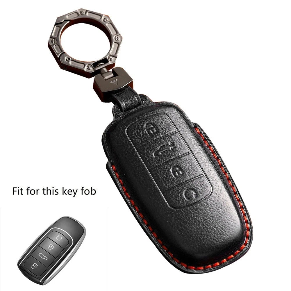 Black Leather Key Case for Chery Omoda 5 (2022–2023)