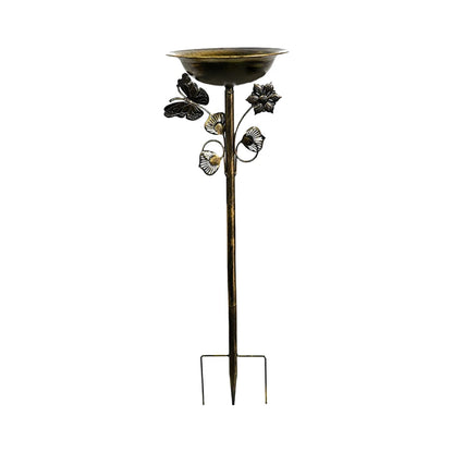 Iron Bird Bath Feeder Stake Mount for Villa Manor Garden Decor