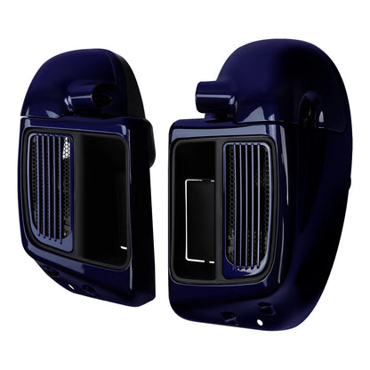 Lower Vented Fairing for Harley Touring (2014–2025) Zephyr Blue/Black Sunglo