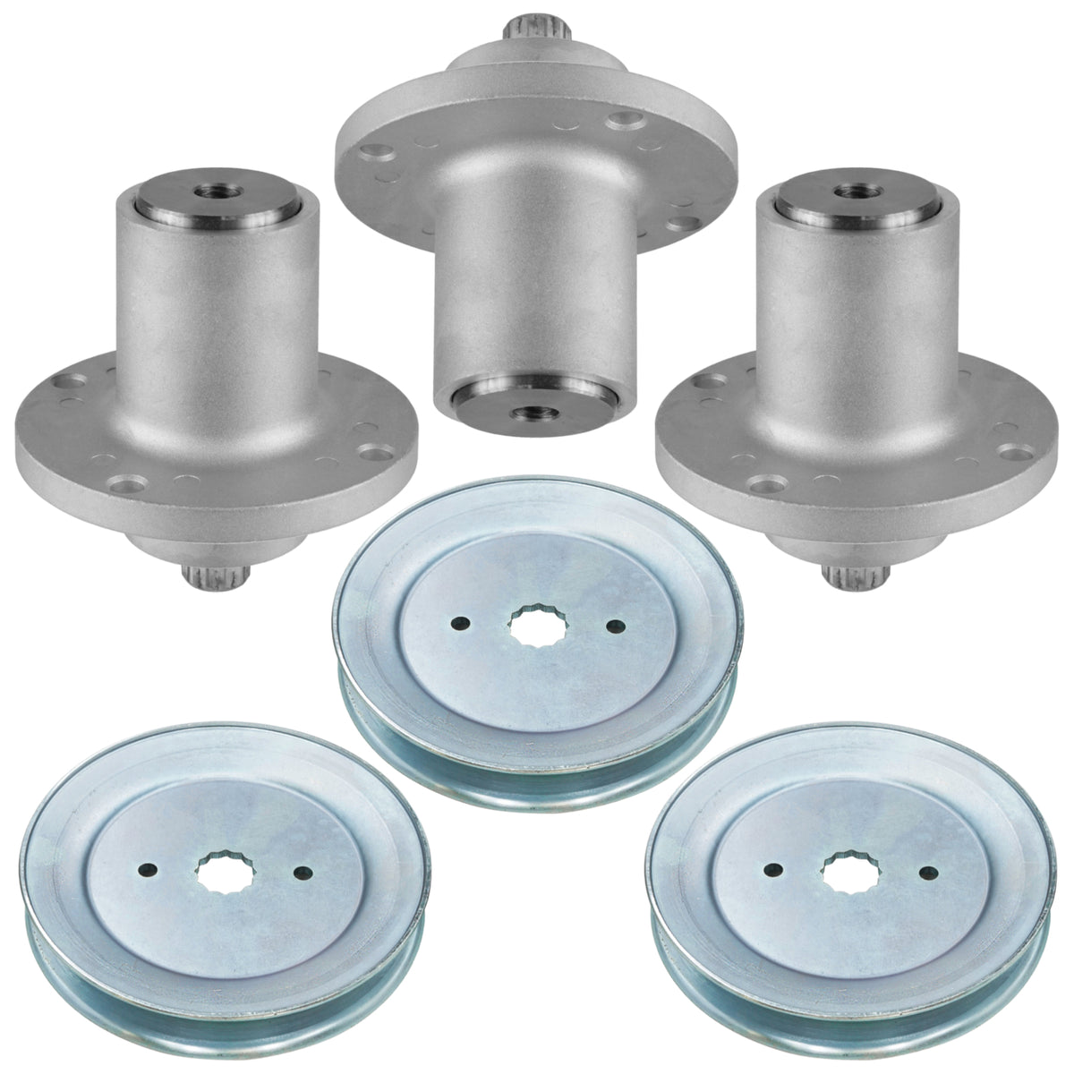 Deck Spindles with 6.47 in OD Pulleys for Hustler Raptor SD (2018–2019)