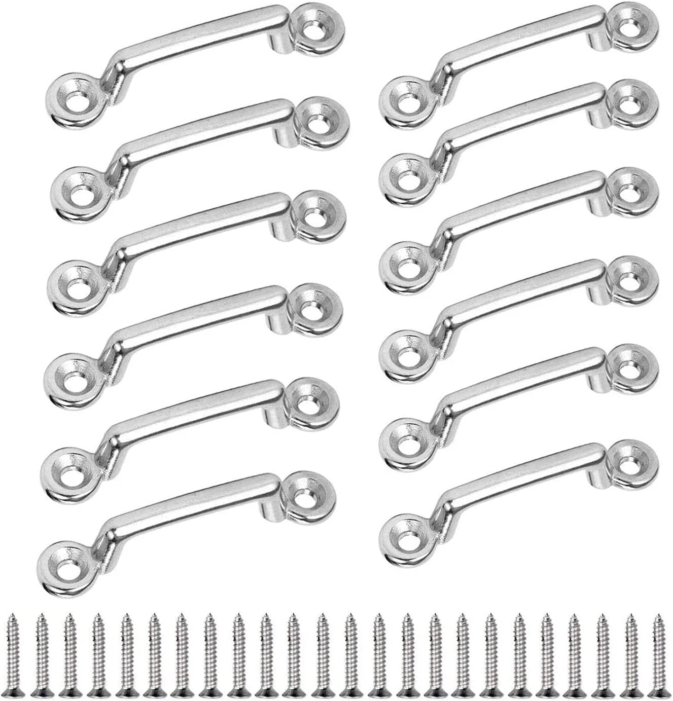 12Pcs Stainless Steel Bimini Top Strap Pad Eye Footman's Loop for Kayak