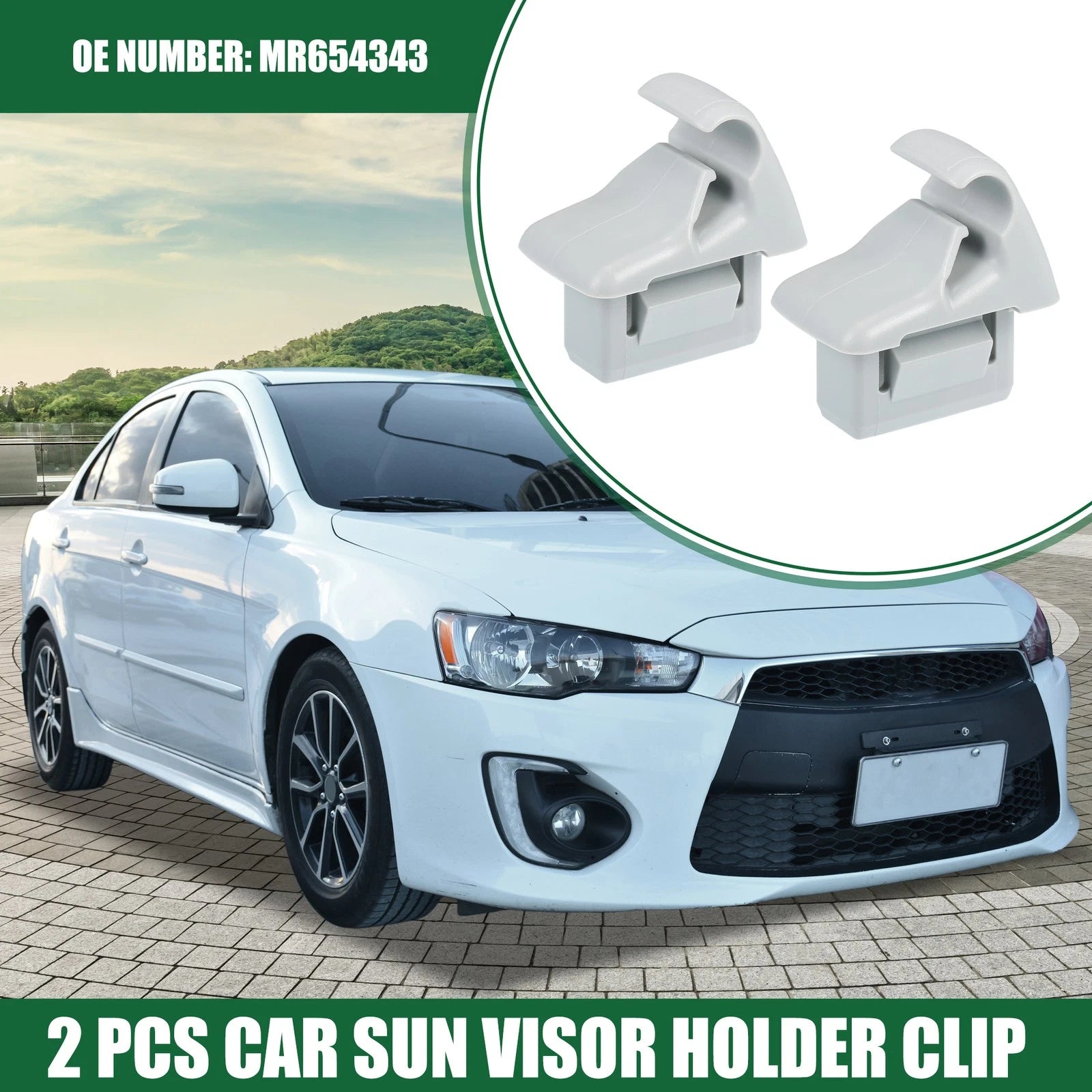 Sun Visor Holder Clip Set Replacement for Mitsubishi Lancer (2006–2017)