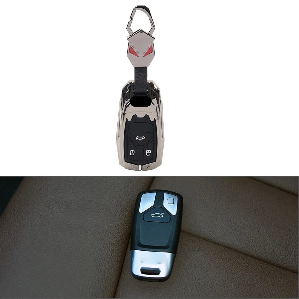 Smart Remote Keychain Cover for Audi A4 A5 S5 SQ5 Q5 Q7 TT (2000–2023) Black
