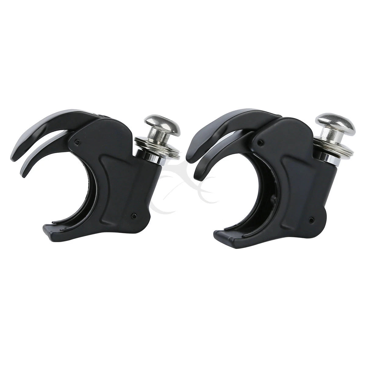 Set of 2 Black 41mm Windshield Clamps for Harley Softail FXSTB (1988–2013)