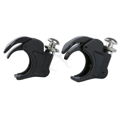 Set of 2 Black 41mm Windshield Clamps for Harley Softail FXSTB (1988–2013)