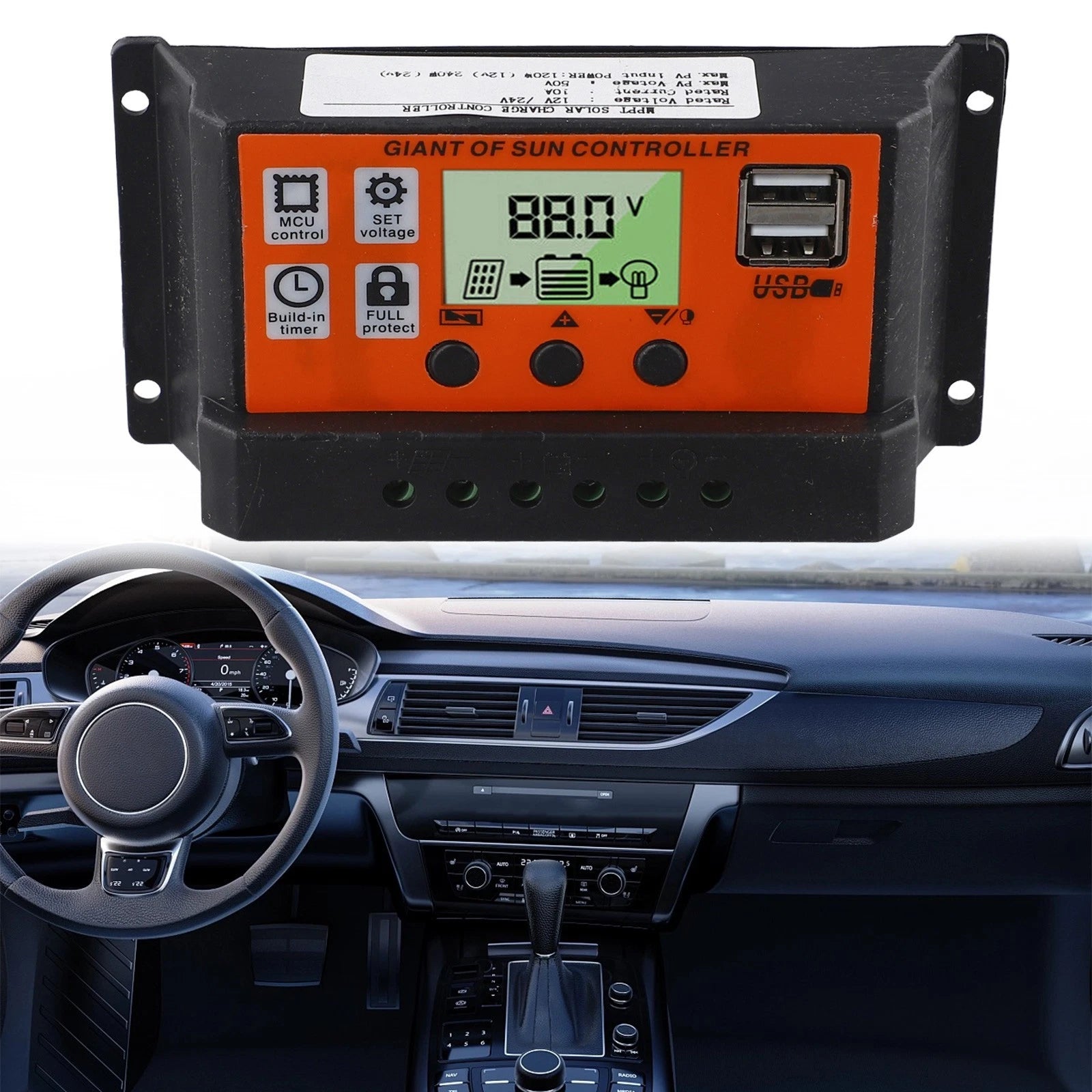 Dual USB Port Solar Panel Battery Regulator for Universal Use