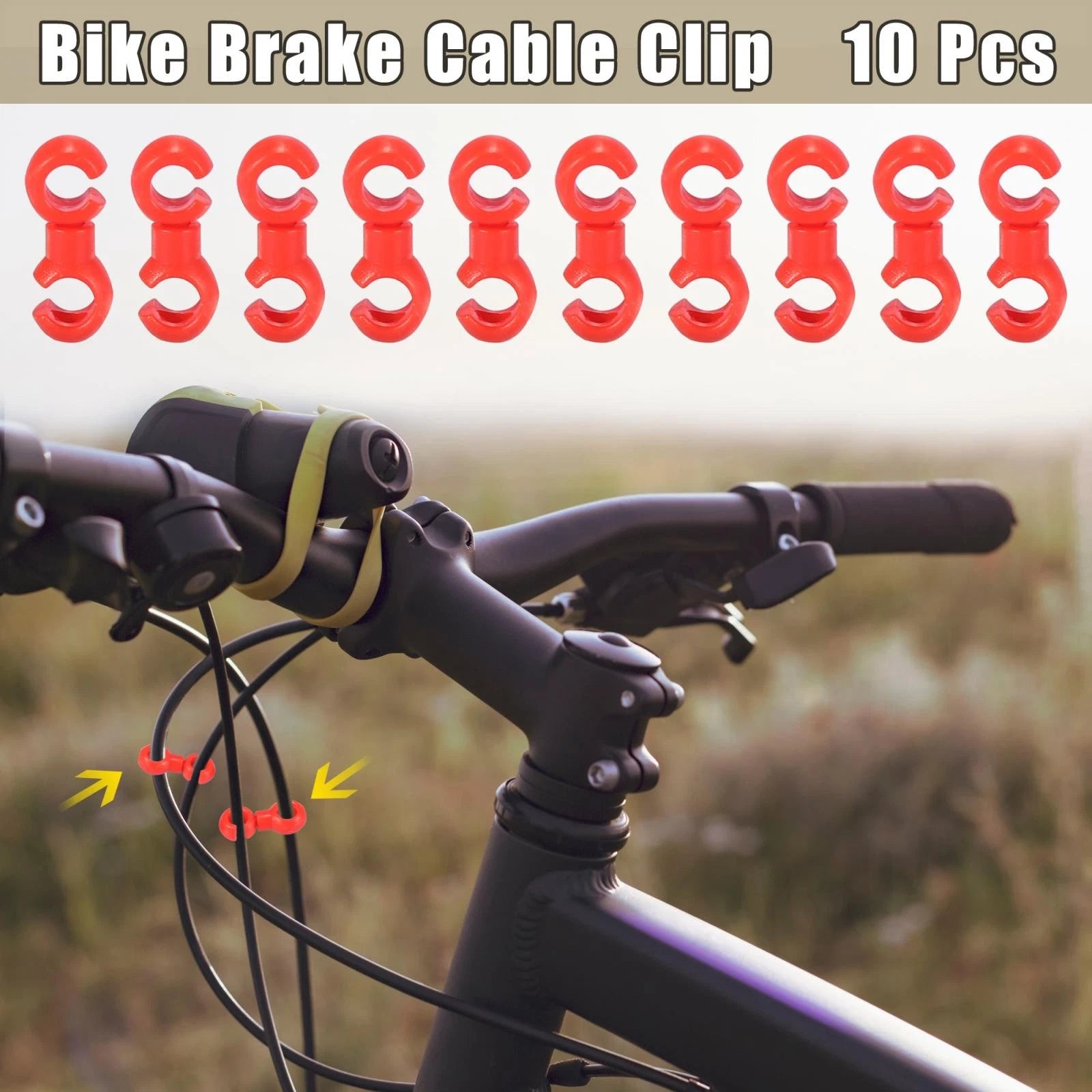 10pcs Brake Cable Clip S Style Replacement for Mountain Bike Bicycle