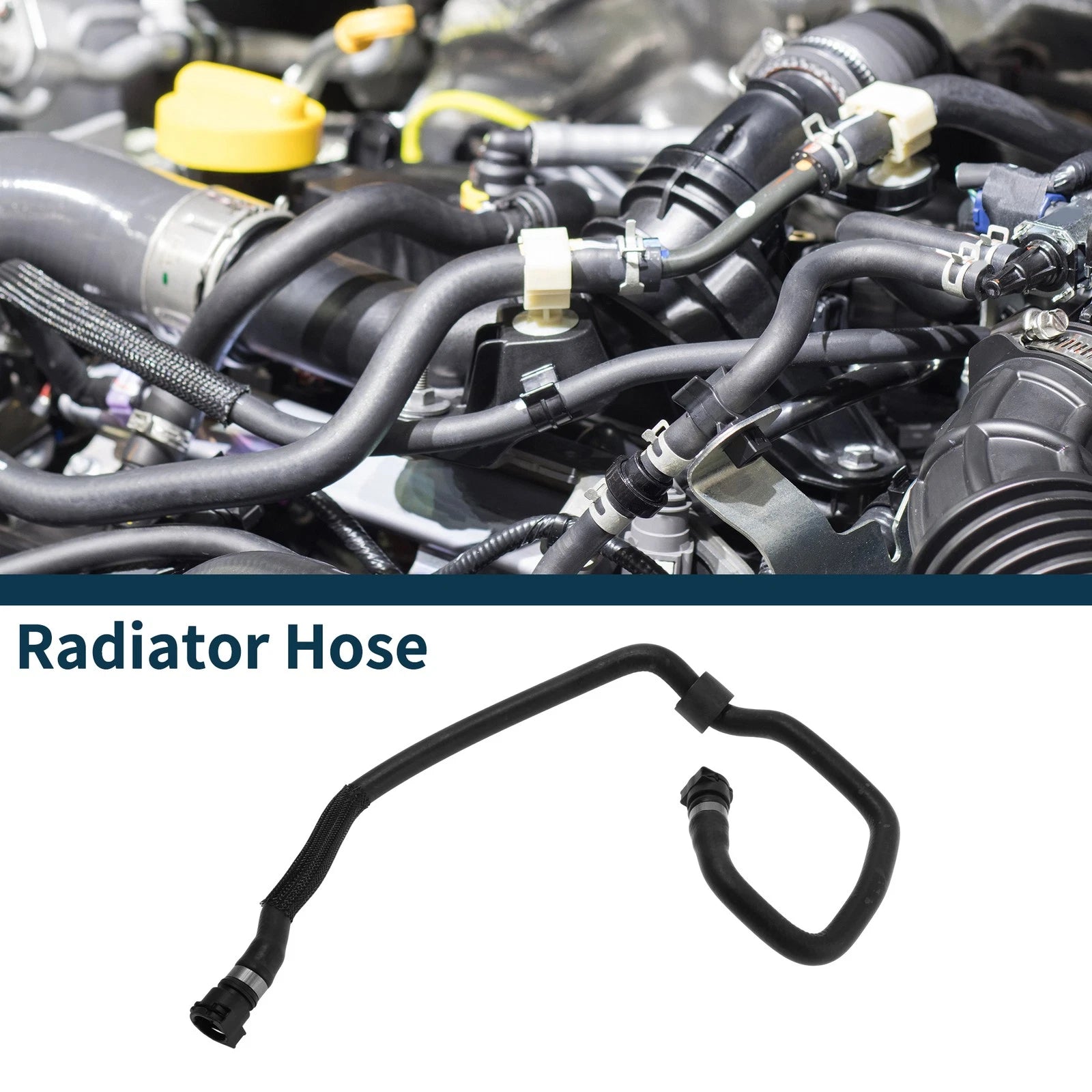 Radiator Hose Replacement for BMW 640i 2014–2017 Rubber Downpipe Black 1 Pc