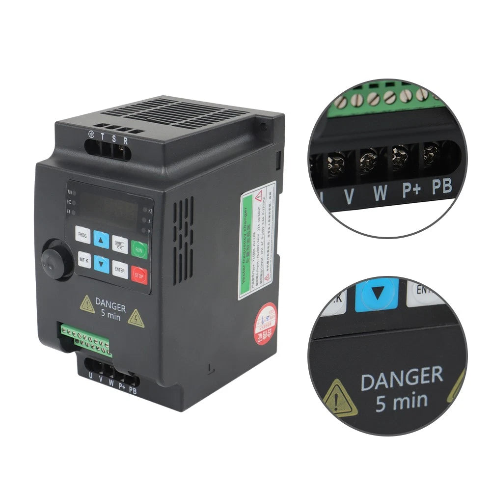 2.2KW VFD Variable Frequency Drive Inverter 220V 3HP (1 to 3 Phase)
