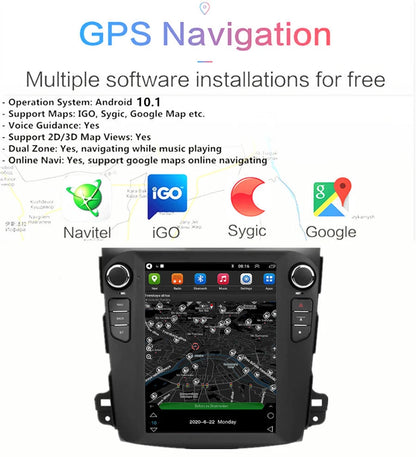 9.7" Android 10.1 Car Stereo Radio Navigation for Mitsubishi Outlander (2006–2012)