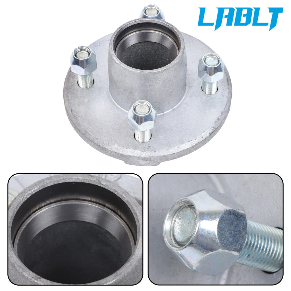 2 Pack Trailer Hub Kit 4 on 4" for 2000 lbs Spindle (Galvanized)